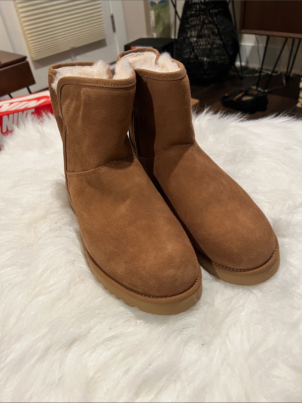 Ugg Cory II Chestnut Suede Shearling-Lined Ankle Boots